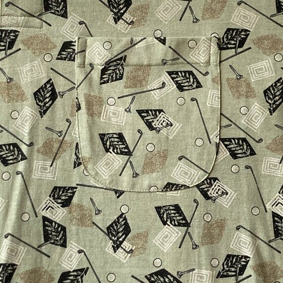 Michael Austin Golf Shirt Mens Size XL Vintage New All Over Print Clubs Ball NWT - Picture 4 of 13